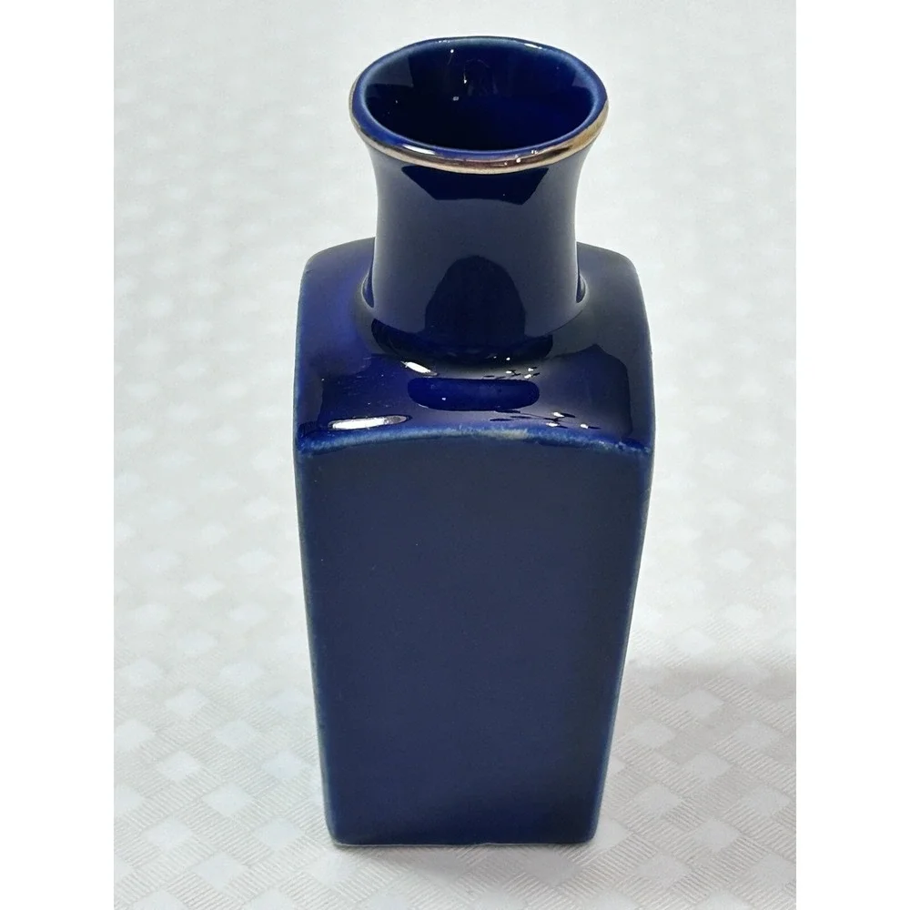 Vintage Small Kutani Style Miniature Cobalt Blue Bud Vase‎ 3.5